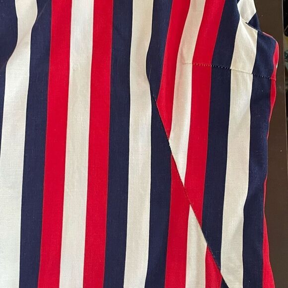 Vintage 60s Mod Stripe GoGo Mini Dress Red Blue S - Picture 4 of 9